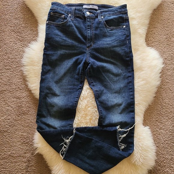 Joe's Jeans High Rise Skinny Ankle Raw Hem Jeans Size 28 - Picture 1 of 8
